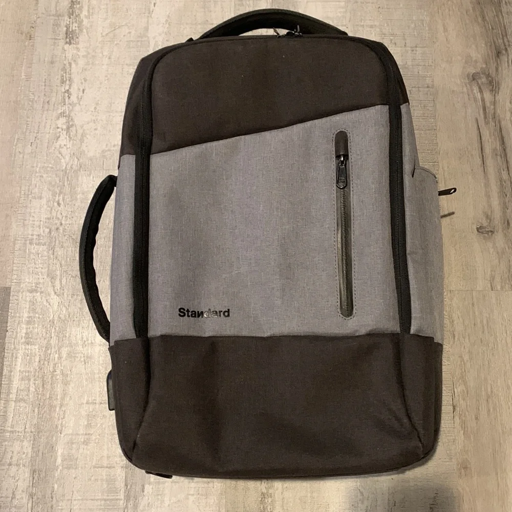 Standard Luggage Co. The Daily Backpack Black and Gray Convertible work/travel